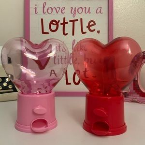 Valentine's Day Heart Shape Plastic Snack Dispenser Bundle Set.